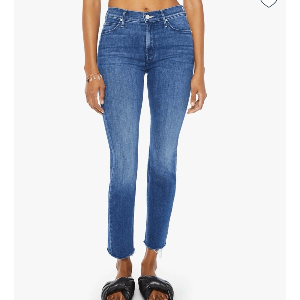 MOTHER Mid rise Dazzler ankle fray Jeans